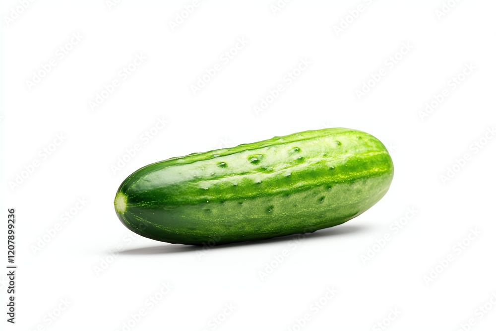 Fresh and vibrant green cucumber isolated on a white background Fresh and vibrant green cucumber isolated on a white background