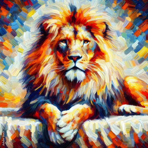 art of a lion photo