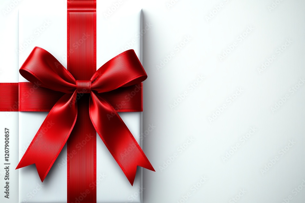 A beautifully wrapped gift box with a vibrant red ribbon sits elegantly against a minimalist background, symbolizing celebration, generosity, and special occasions. A beautifully wrapped gift box with a vibrant red ribbon sits elegantly against a minimalist background, symbolizing celebration, generosity, and special occasions.