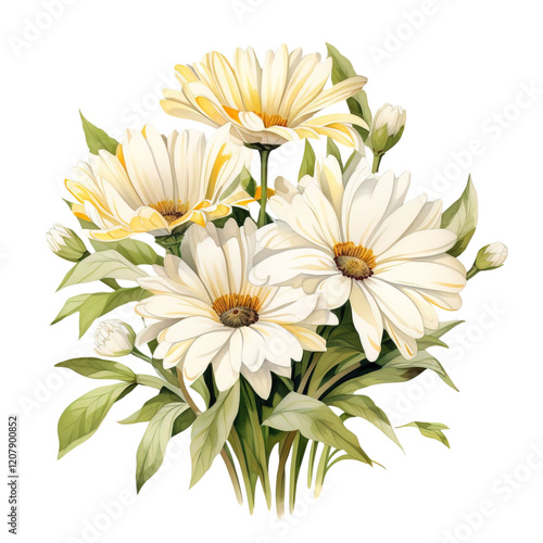Daisy Clipart Vector Illustration - Bright, Beautiful Floral Design