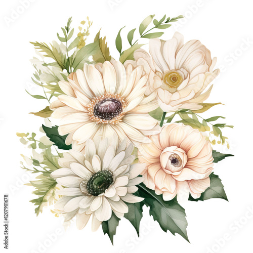 Daisy Clipart Vector Illustration - Bright, Beautiful Floral Design