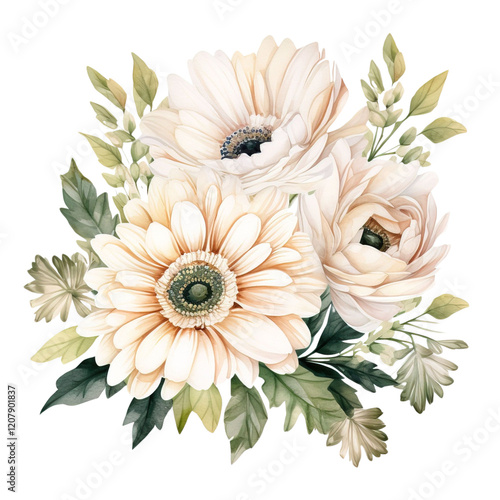 Daisy Clipart Vector Illustration - Bright, Beautiful Floral Design