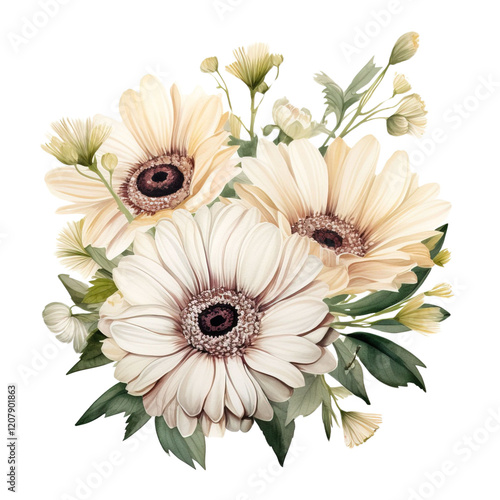 Daisy Clipart Vector Illustration - Bright, Beautiful Floral Design