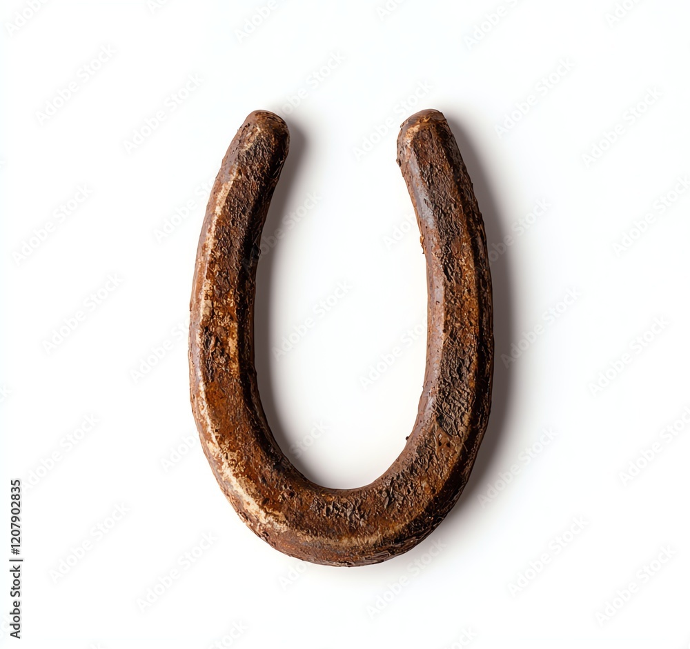 A rustic horseshoe resting on a light background, symbolizing good luck and prosperity. Perfect for themes of tradition and rural life in various creative projects. A rustic horseshoe resting on a light background, symbolizing good luck and prosperity. Perfect for themes of tradition and rural life in various creative projects.