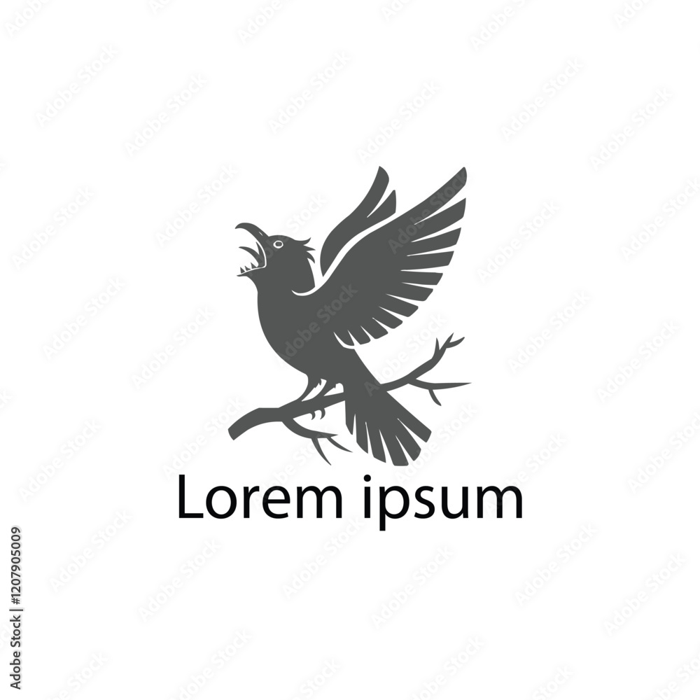 Fototapeta premium Elegant Black Bird Logo for Branding and Identity