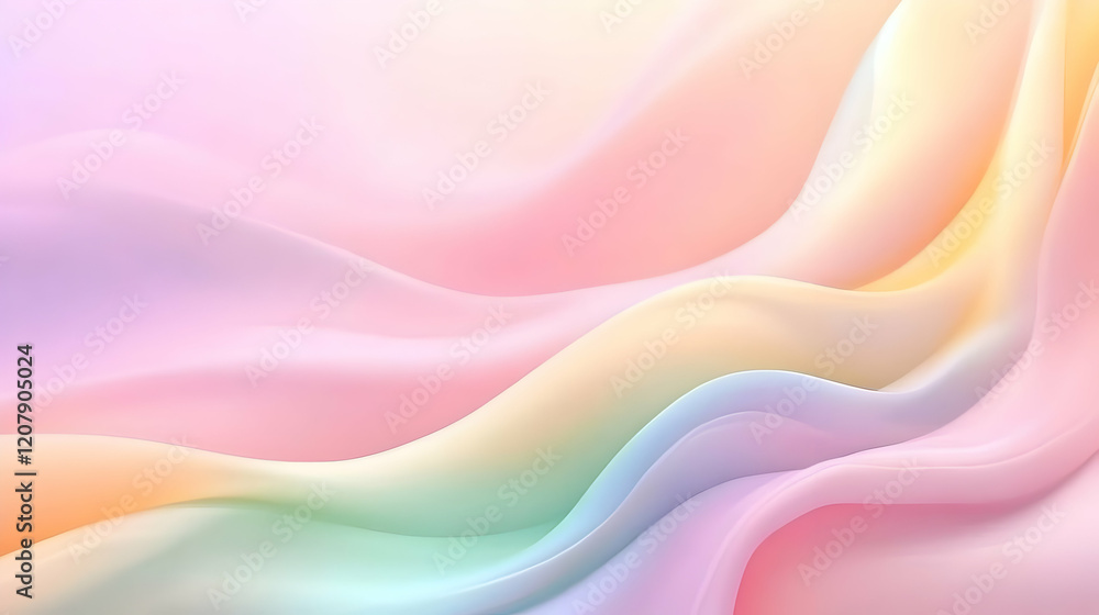 Fototapeta premium Pastel Wave Abstract 3D Background