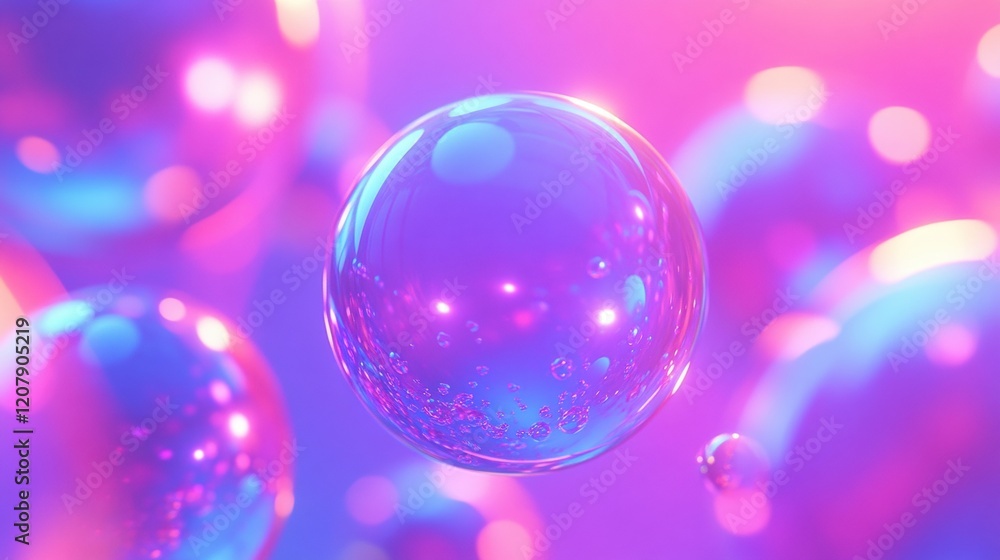 Colorful Abstract Bubbles with Soft Light and Vibrant Background Colorful Abstract Bubbles with Soft Light and Vibrant Background