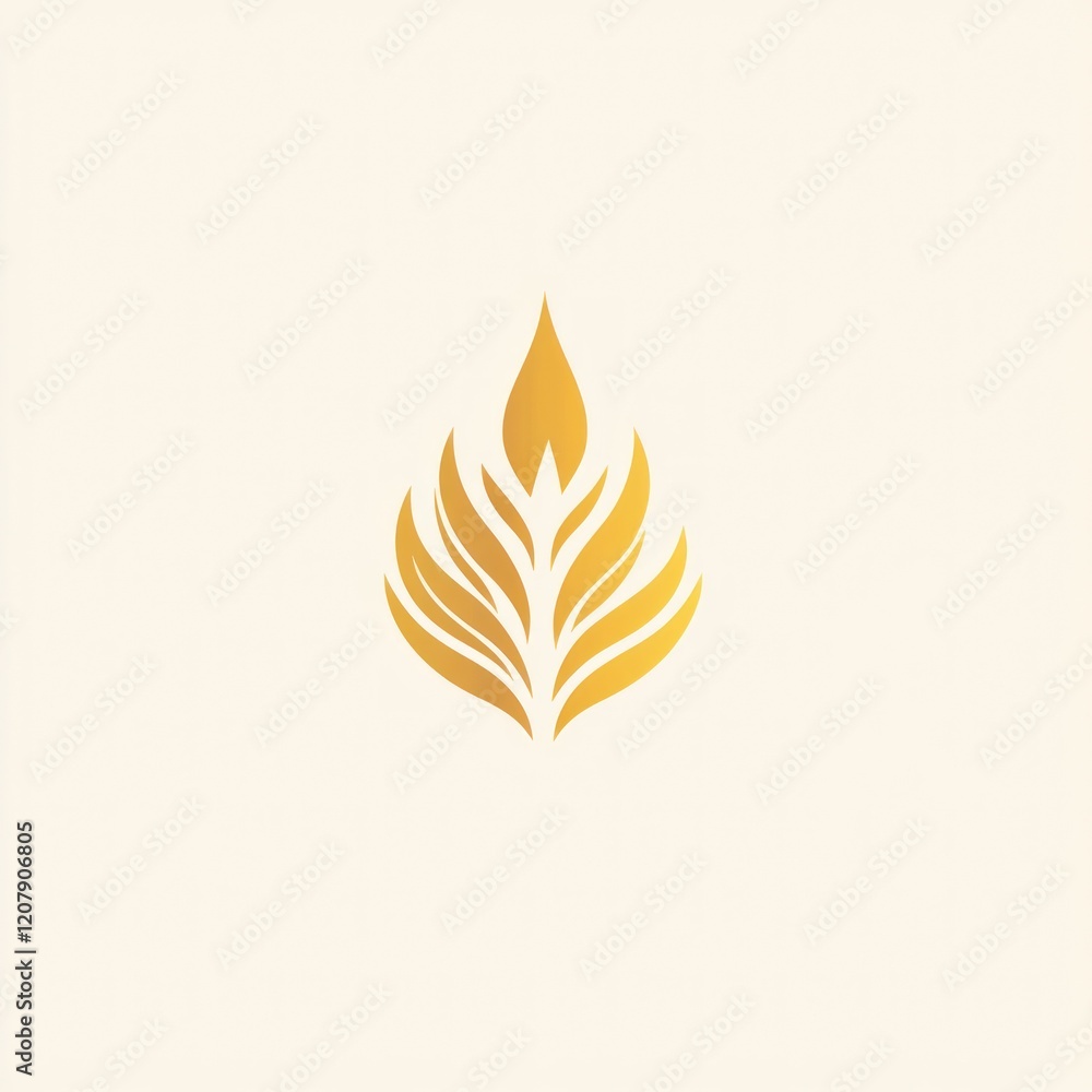 Golden flames symbol, abstract, isolated on a white background for graphics, print, or presentation Golden flames symbol, abstract, isolated on a white background for graphics, print, or presentation