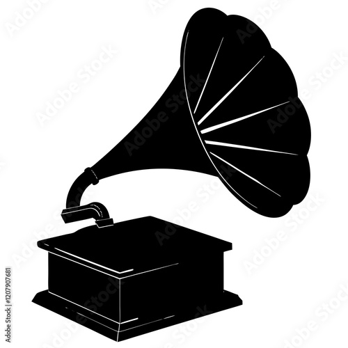 old gramophone isolated on white