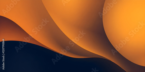 Abstract gradient simple line waves transitioning from deep navy blue to warm goldenrod, abstract aesthetic, commercial background