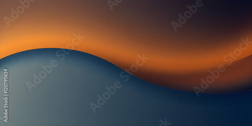 Abstract gradient simple line waves transitioning from deep navy blue to warm goldenrod, abstract aesthetic, commercial background