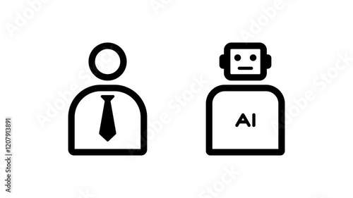 Layoff of Workers and AI Takeover Animation with Arrows