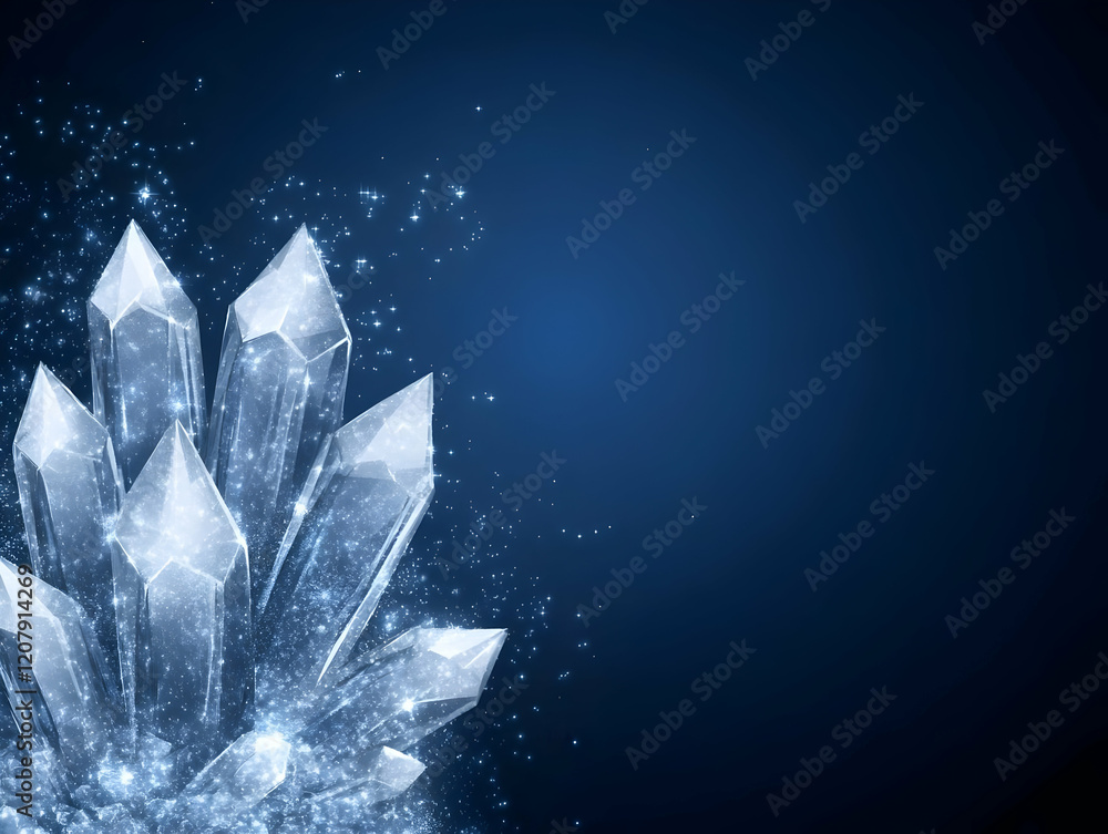 Obraz premium Glowing Crystal Cluster Abstract Background