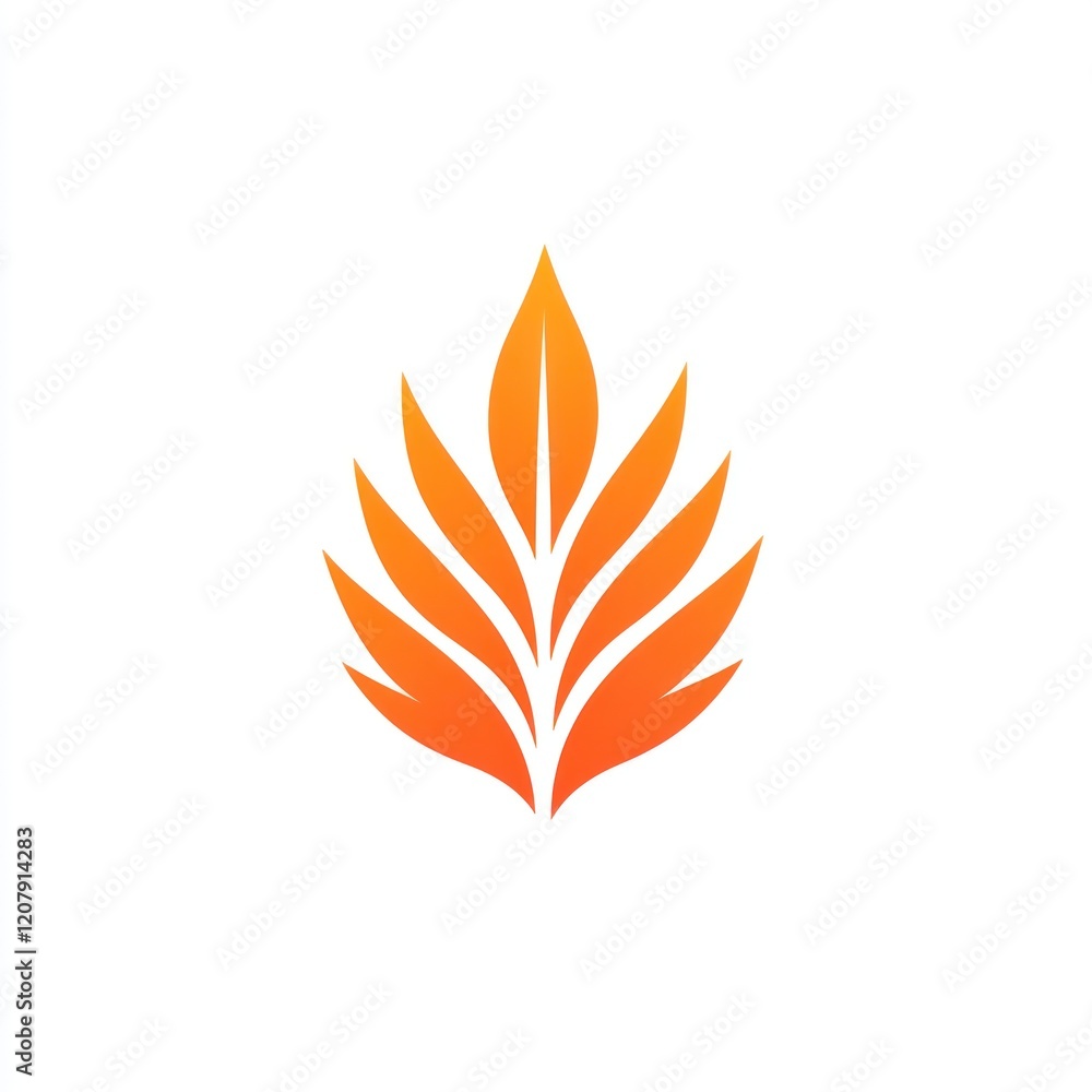 Stylized flame icon or logo, on a white background, suitable for web and brand design Stylized flame icon or logo, on a white background, suitable for web and brand design
