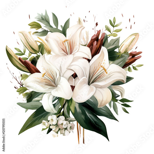 Lilie Flower Clipart Vector Illustration
