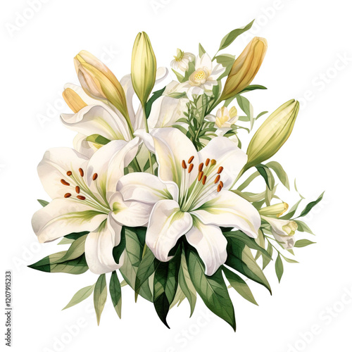 Lilie Flower Clipart Vector Illustration