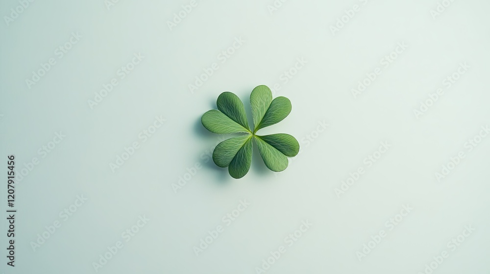 Minimalist Four-Leaf Clover on Pastel Background for St. Patrick's Day Minimalist Four-Leaf Clover on Pastel Background for St. Patrick's Day