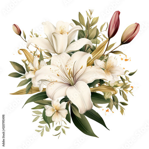 Lilie Flower Clipart Vector Illustration