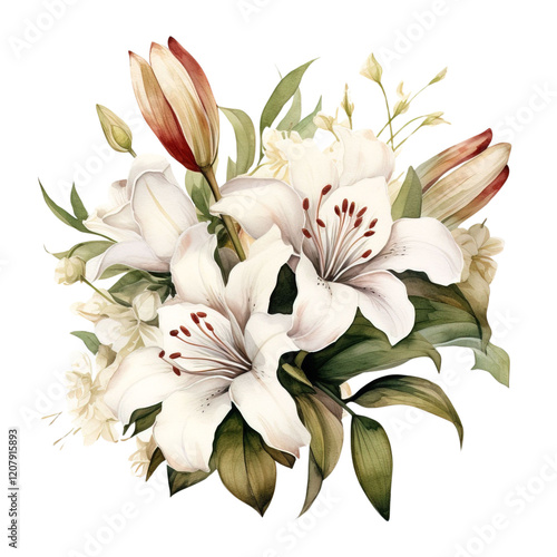 Lilie Flower Clipart Vector Illustration