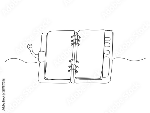 Continuous one line drawing of opened book design. Book for idea, school, knowledge and literacy concept illustration. Editable stroke.