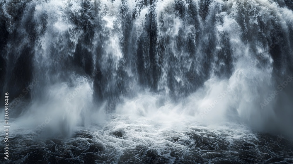 Obraz premium Majestic Cascading Waterfalls at Victoria Falls Landscape View