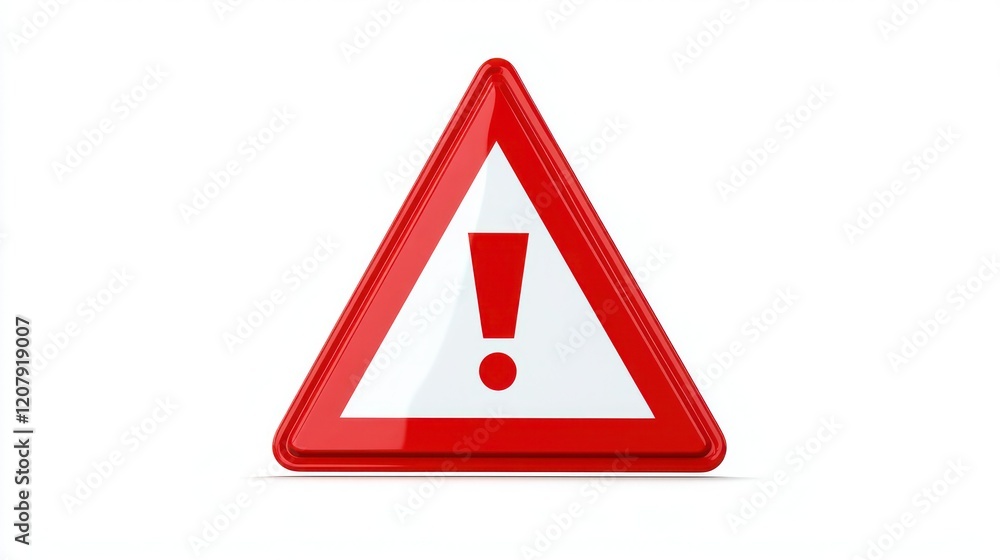 Red warning triangle icon on white backround. Warning sign with an exclamation point in a triangle. Road signs. Red warning triangle icon on white backround. Warning sign with an exclamation point in a triangle. Road signs.