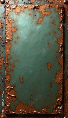 Oxidized copper texture with green patina and subtle metallic shine