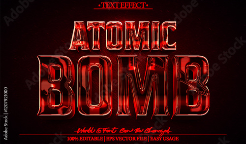 Foto Atomic Bomb Vector Text Effect Editable Alphabet Fallout Nuclear Energy Devastat
