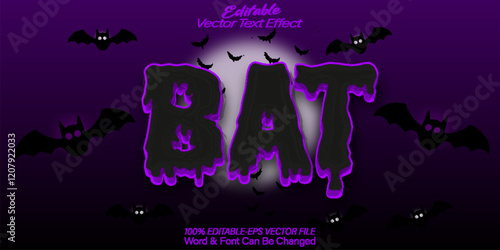 Bat Vector Text Effect Editable Alphabet Wildlife Flying Mammal Cave