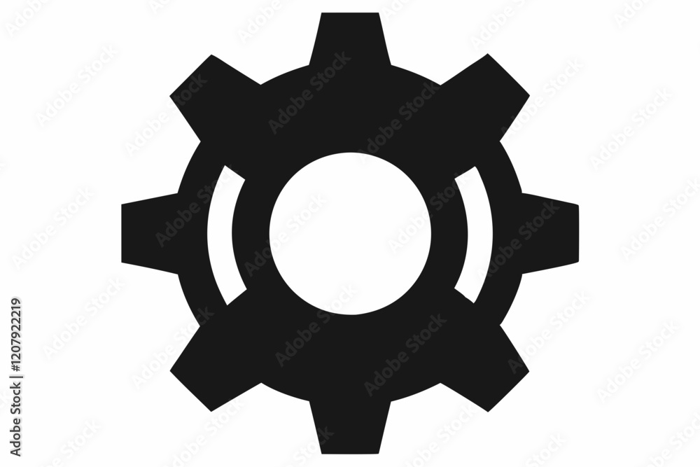 gear settings black silhouette white background gear settings black silhouette white background