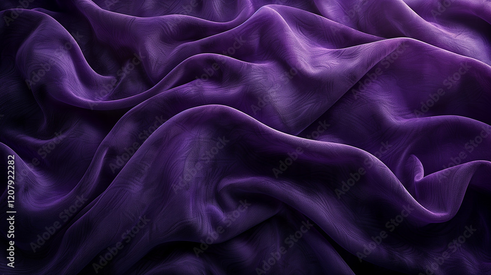 Fototapeta premium Deep purple velvet fabric with soft flowing folds