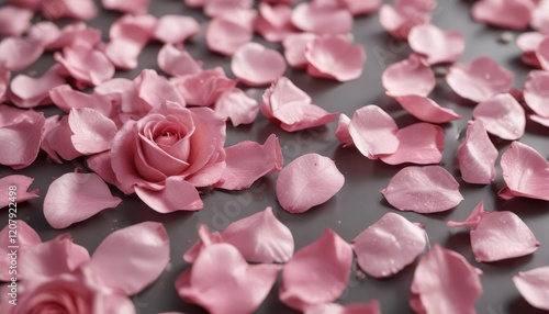 Close-up of delicate rose petals in seamless design, bloom, repetitive
