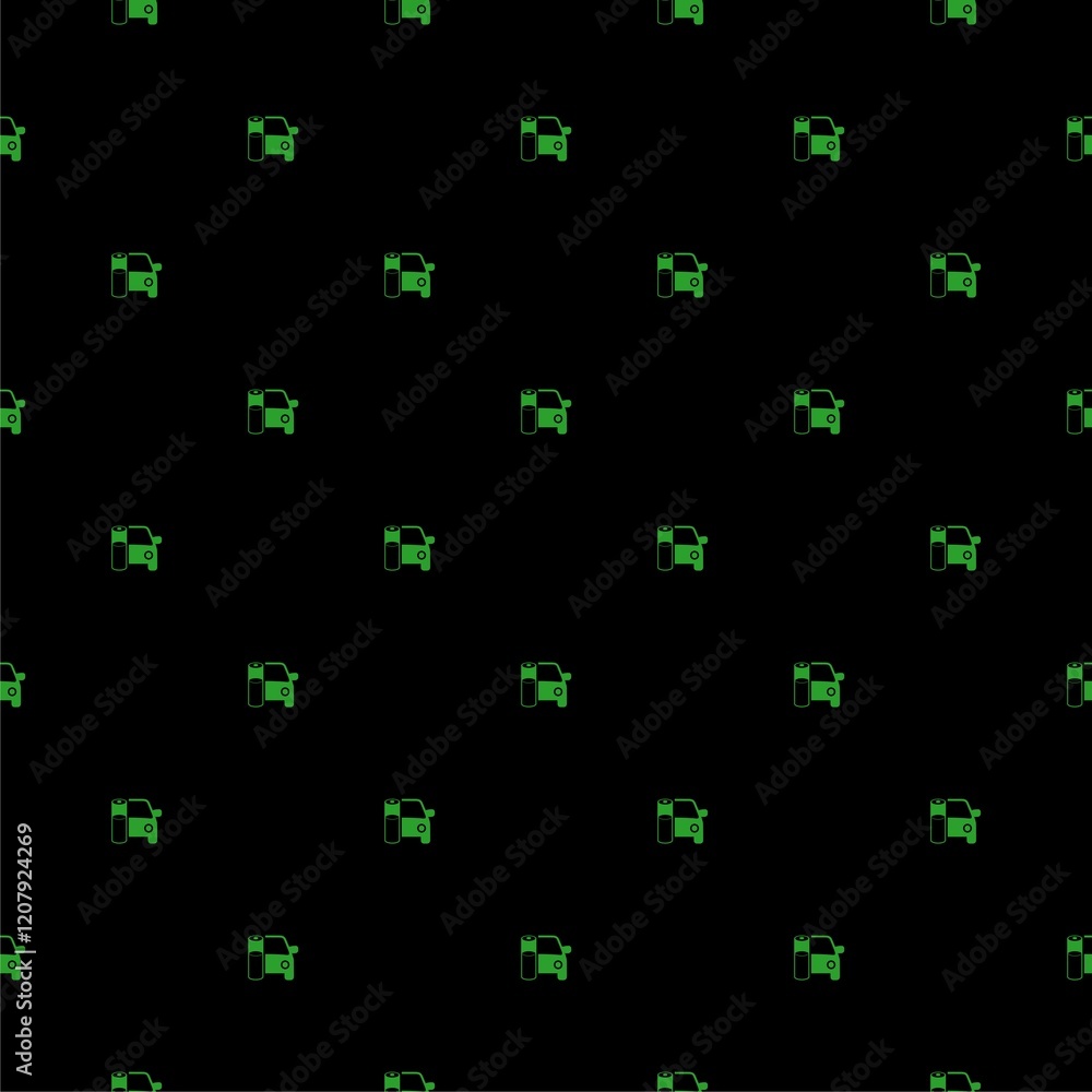 Electric car icon isolated seamless pattern on black background Electric car icon isolated seamless pattern on black background