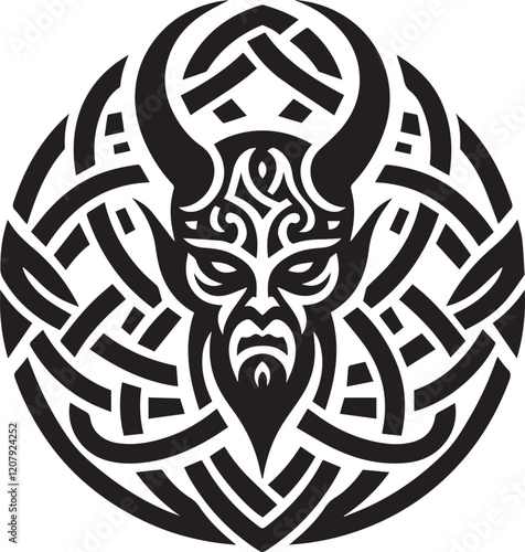 Devil Beast Evil Face Design