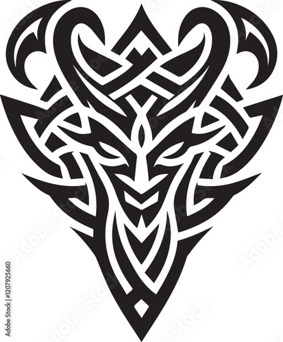 Devil Beast Evil Face Design