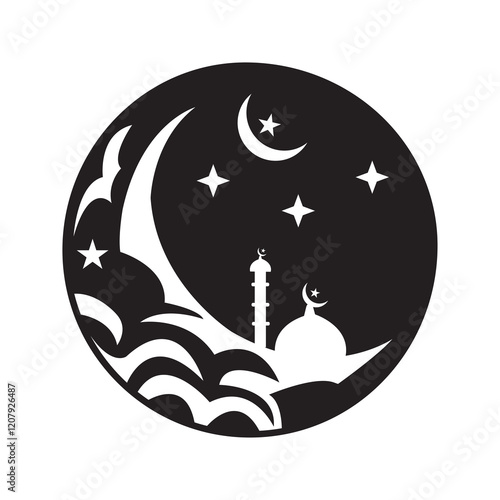 Ramadan Kareem Line Icon, Outline Vector Symbol Illustration design.