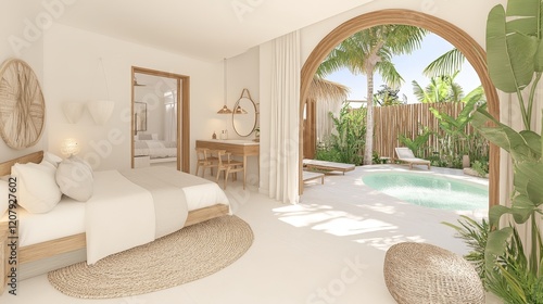 Luxurious Tropical Bedroom Suite with Private Pool photo