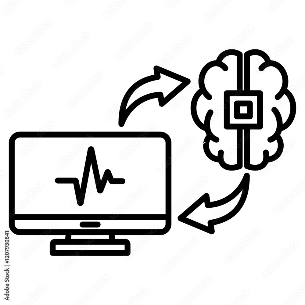 Brain computer interface icon Brain computer interface icon
