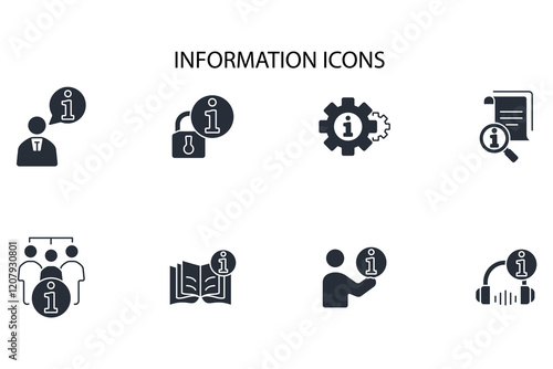 Information icon set.vector.Editable stroke.linear style sign for use web design,logo.Symbol illustration.