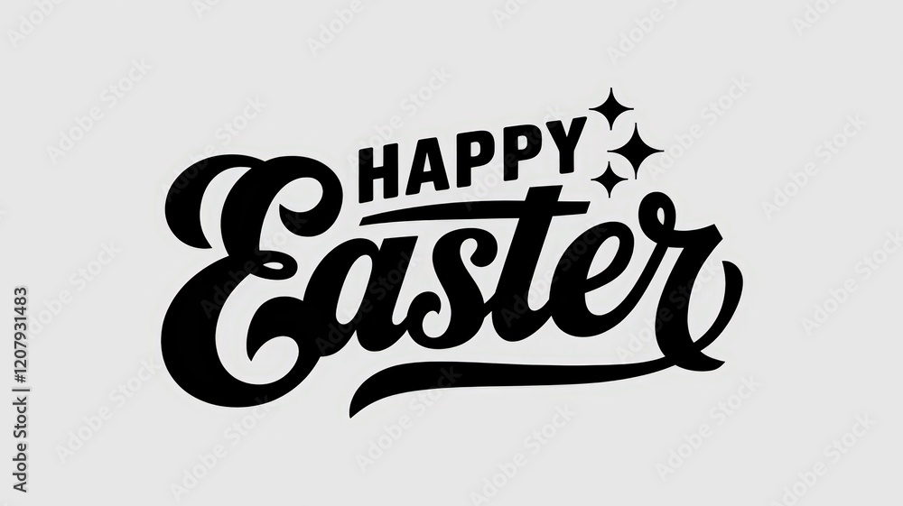 Fototapeta premium Happy Easter with Sparkle and Bold Script