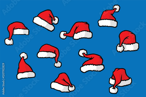 santa claus hat color vector