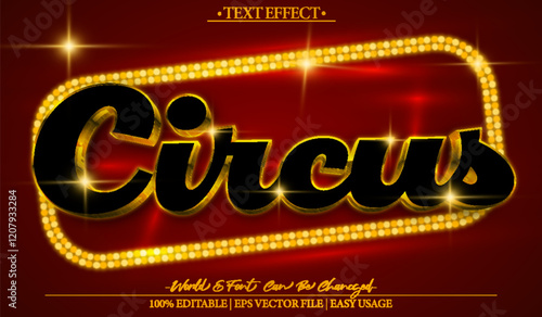 Circus Vector Text Effect Editable Alphabet Orange Cartoon Comic