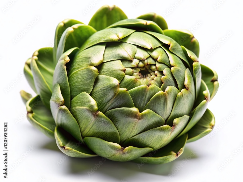 Tilt-Shift Artichoke, White Background, Food Photography, Still Life, Minimalist Tilt-Shift Artichoke, White Background, Food Photography, Still Life, Minimalist