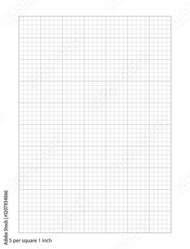 Graph Paper 5 squares per inch printable template A4 notebook format. Graph gray grid for college, journals, diary or math engineering grid line printable.