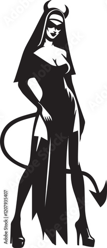 Evil Nun Vector Silhouette Design