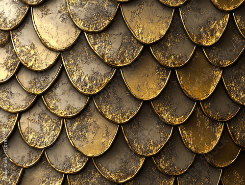 Wallpaper Mural a background pattern depicting shining golden dragon scales with gold filling in the cracks Torontodigital.ca