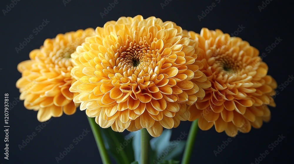 Three Golden Chrysanthemums Three Golden Chrysanthemums