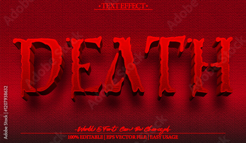 Death Vector Text Effect Editable Alphabet Red Horror Die Dead End