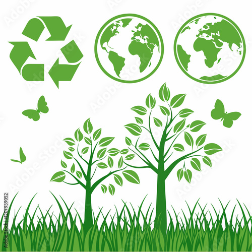 green grass and earth