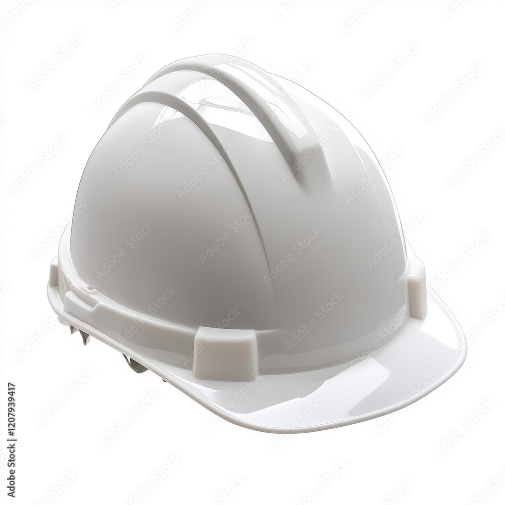 Fototapeta premium White hard hat safety helmet isolated on white background.